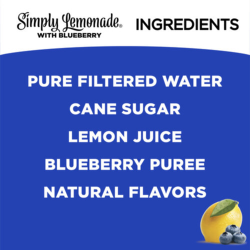 Simply  Lemonade With Blueberry, All Natural Non-Gmo