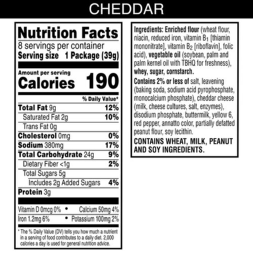 Austin Sandwich Crackers, Cheddar Cheese on Cheese