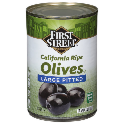 First Street Olives, California Ripe, Large Pitted