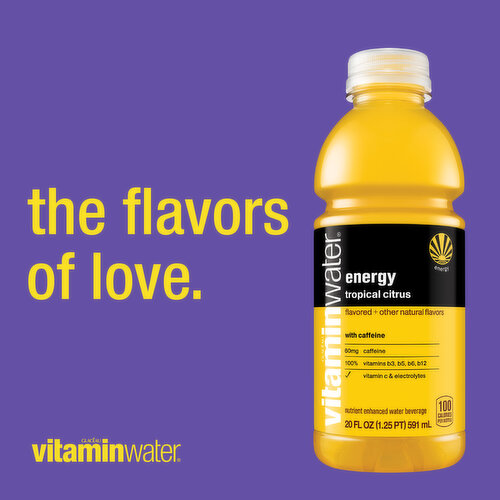 vitaminwater Energy Electrolyte Enhanced Water W/ Vitamins, Tropical Citrus Drink