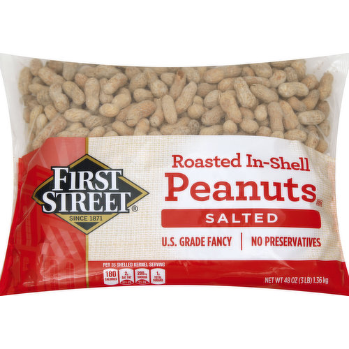 First Street Peanuts, Roasted In-Shell, Salted