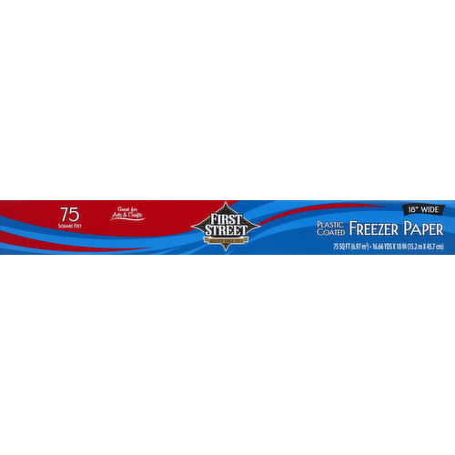 First Street Freezer Paper, Plastic Coated, 18 Inch Wide