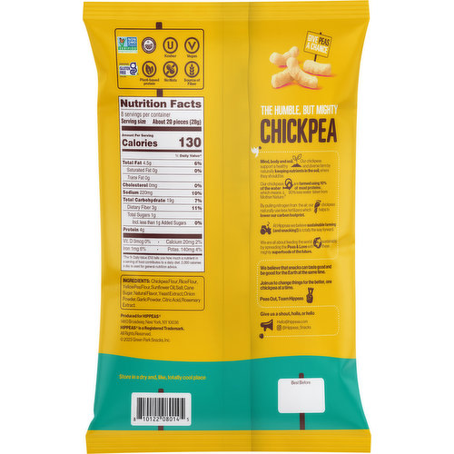 Hippeas Chickpea Puffs, Vegan White Cheddar Flavored, Party Size