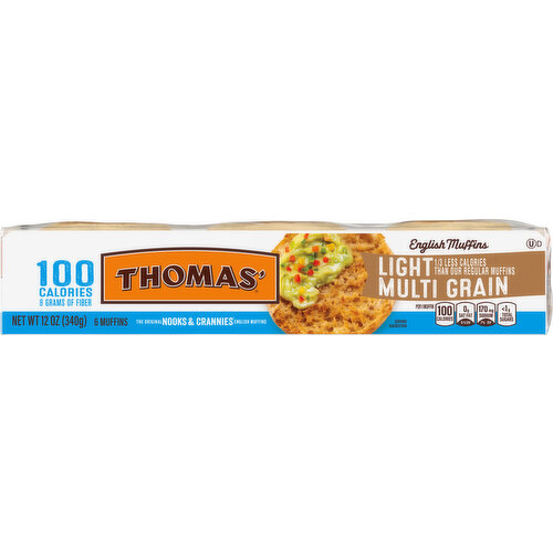 Thomas' English Muffins, Light, Multi Grain