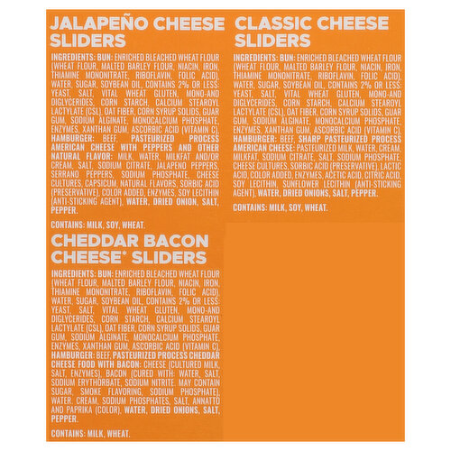 White Castle Jalapeno/Classic/Cheddar Bacon Cheese Sliders Cheese Variety Pack