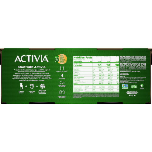 Activia Low Fat Strawberry/Black Cherry/Peach Yogurt