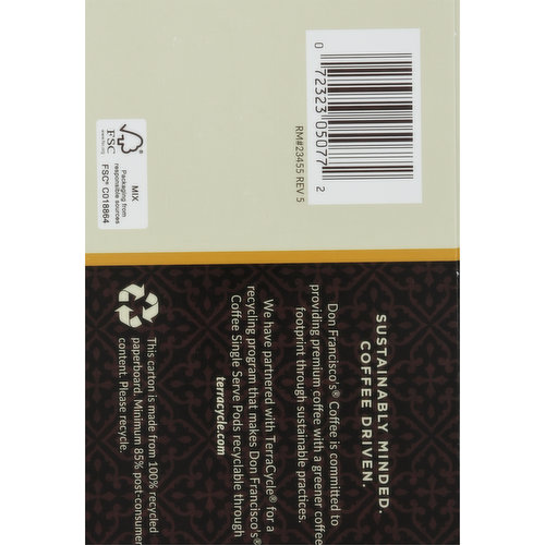 Don Francisco's Coffee, Medium Roast, Vanilla Nut, Single Serve Pods