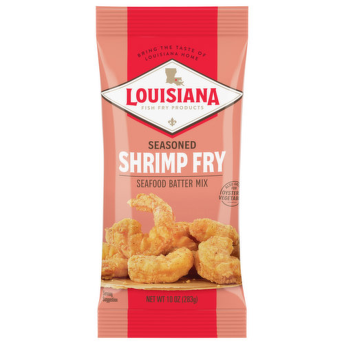 Louisiana Fish Fry Products Batter Mix, Seafood, Shrimp Fry, Seasoned