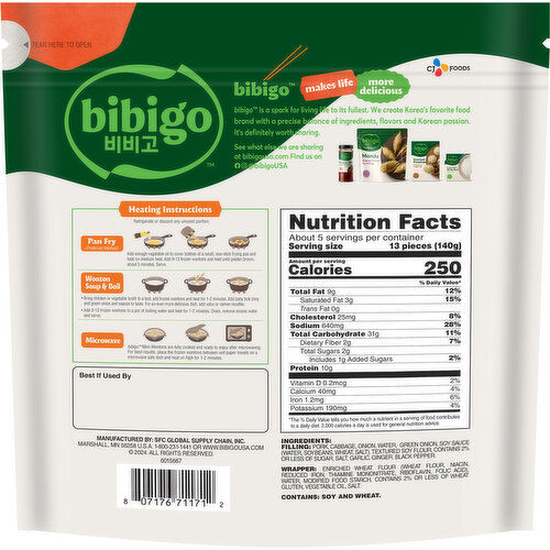 Bibigo Wontons Pork & Vegetable Mini Dumplings