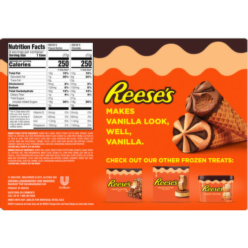 Reese's Frozen Dairy Dessert Cones, Peanut Butter & Chocolate, Cones Duo