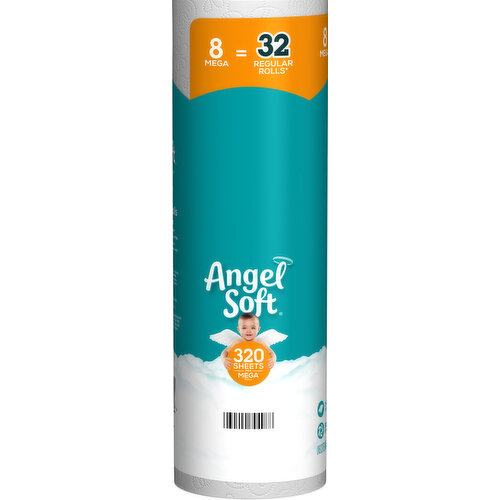 Angel Soft Bathroom Tissue, Unscented, Mega Rolls, 2-Ply