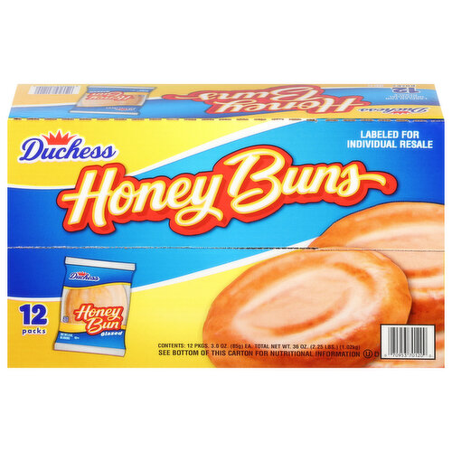 Duchess Buns, Honey, 12 Packs