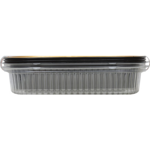 First Street Gourmet Container, Aluminum, Black & Gold, Medium, 52 Ounce