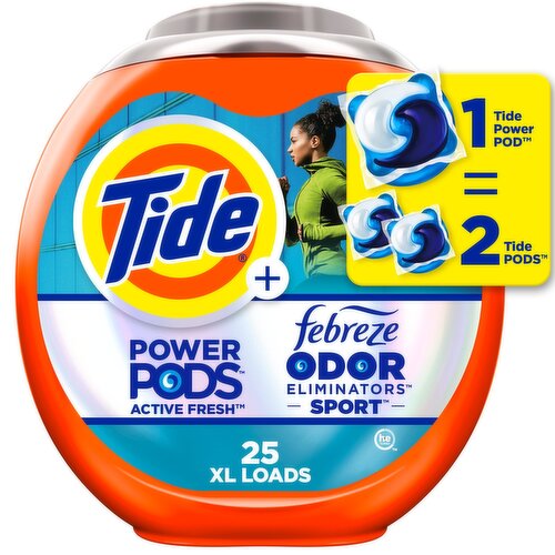 Tide Power Pods Laundry Detergent with Febreze Sport, 25 Ct