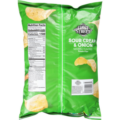 First Street Potato Chips, Sour Cream & Onion, Party Size