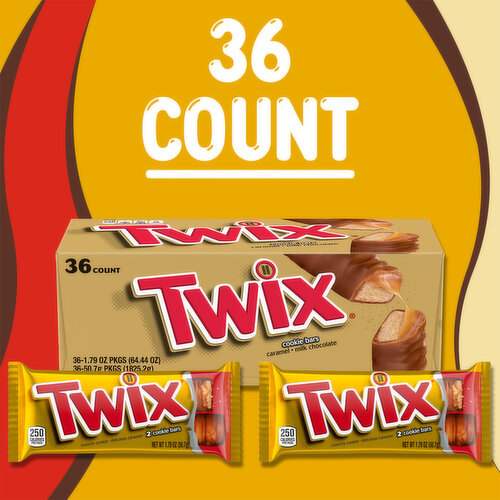 Twix Caramel Cookie Milk Chocolate Candy Bars Bulk Pack (1.79 oz., 36 ct.)