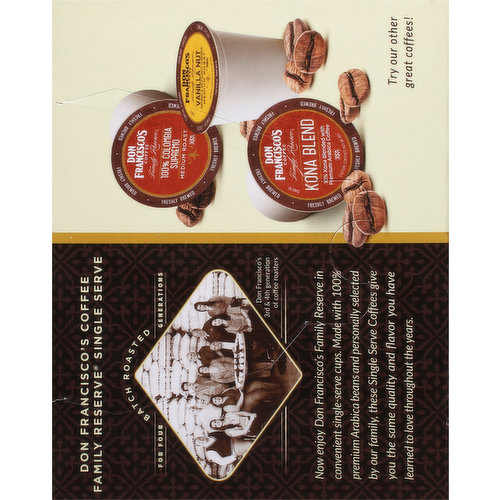 Don Francisco's Coffee, Medium Roast, Hawaiian Hazelnut Flavor, Pods