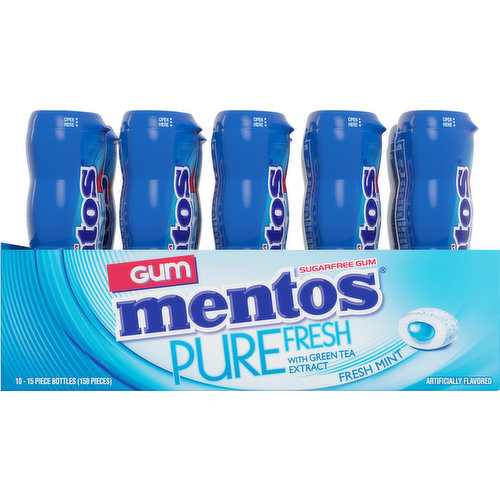 Mentos Gum, Sugar Free, Fresh Mint