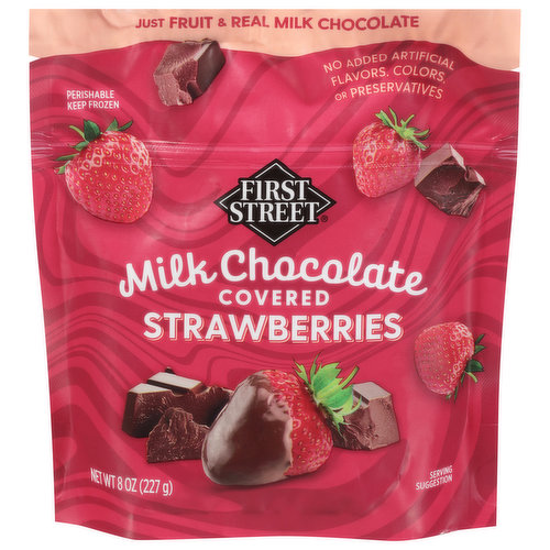 First Street Strawberries, Milk Chocolate Covered