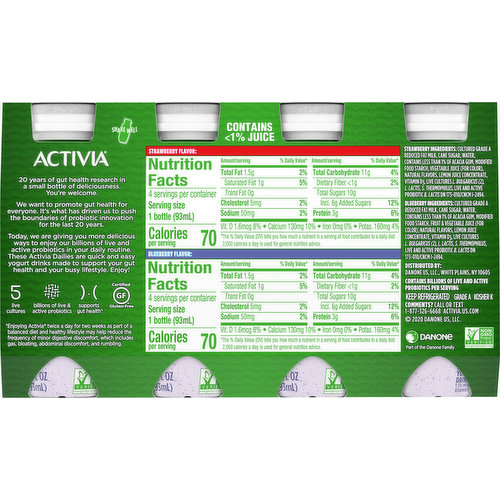 Activia Lowfat Probiotic Strawberry Yogurt