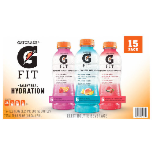 Gatorade Electrolyte Beverage, Assorted, 15 Pack