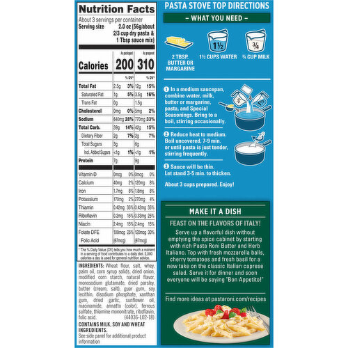Pasta Roni Penne, Butter & Herb Italiano Flavor