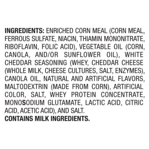 Cheetos Cheese Flavored Snacks, White Cheddar