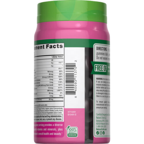 Nature's Truth Natural Mixed Berry Flavor Gummies Women's Multivitamin + Collagen