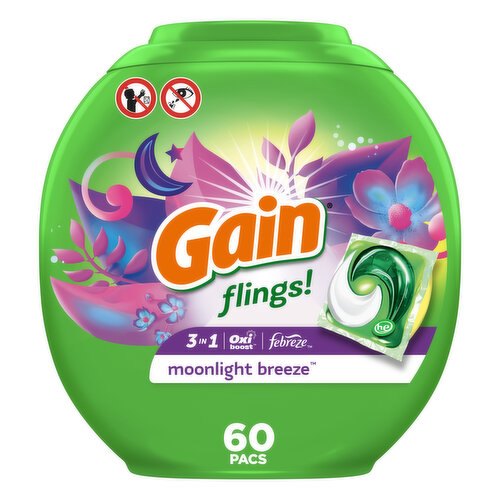 Gain Flings, 60 Count, Moonlight Breeze Scent