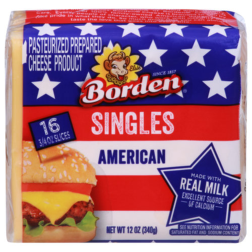 Borden Cheese Slices, American, Singles