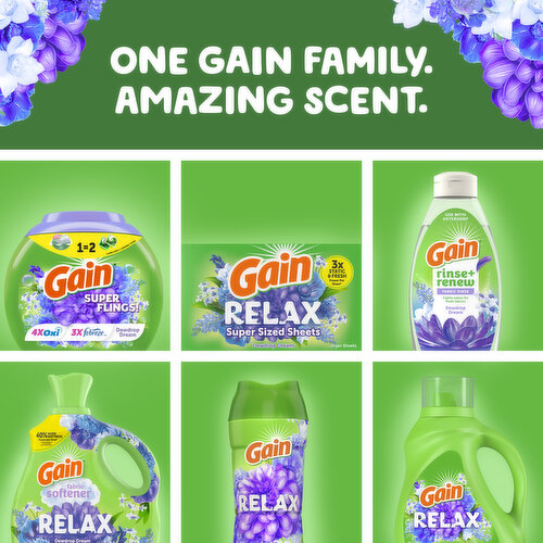 Gain Liquid Laundry Detergent, Relax, Dewdrop Dream, 100 loads