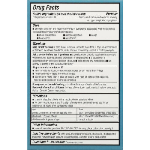 Nature's Way Tablets Chewables Umcka Cherry Flavored Cold Relief