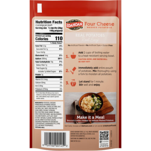Idahoan Four Cheese Mashed Potatoes