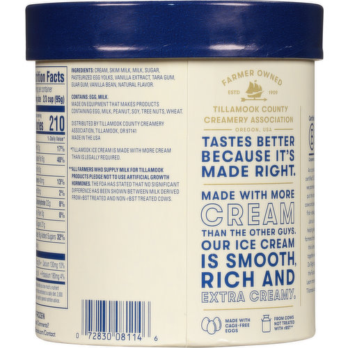Tillamook Ice Cream, Vanilla Bean