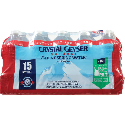 Crystal Geyser Alpine Spring Water, 1 Gallon Plastic Jug 