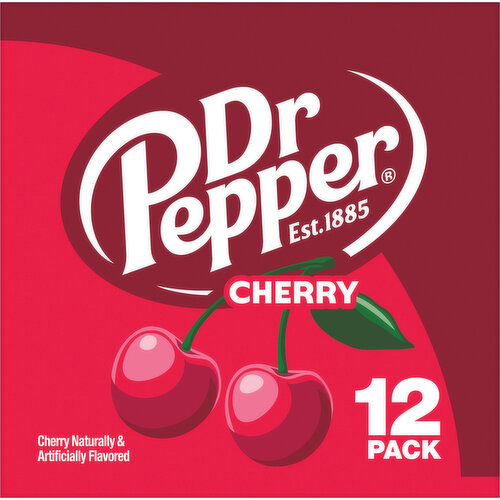 Dr Pepper Soda, Cherry, 12 Pack