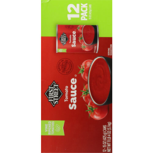 First Street Sauce, Tomato, 12 Pack