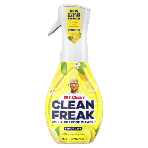 Mr. Clean Clean Freak Deep Cleaning Mist Multi-Surface Spray, Lemon Zest Scent, 1 Starter Kit, 16 fl oz