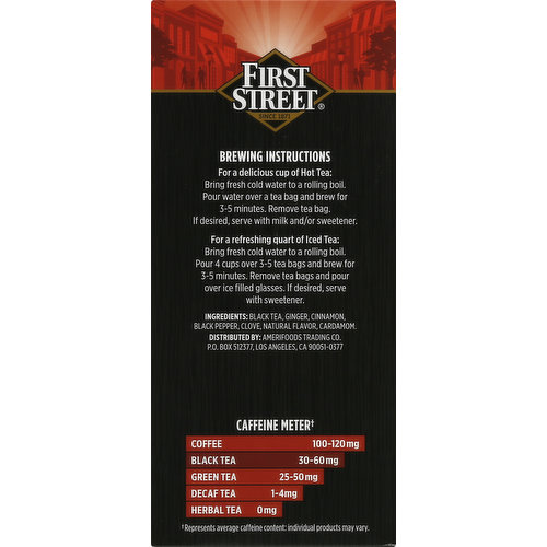 First Street Black Tea, Chai, Tea Bags