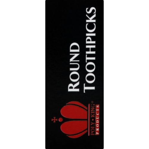Poly King Toothpicks, Round, Double Pointed