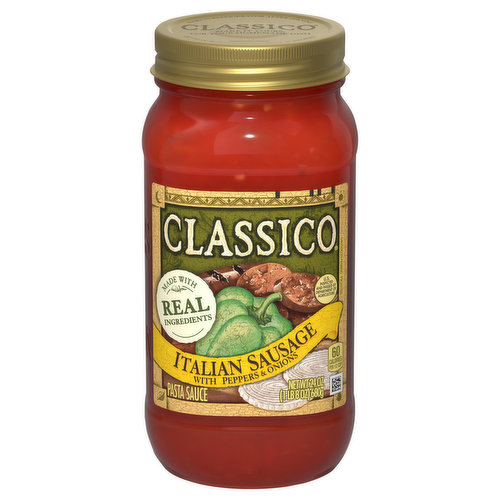 Classico Pasta Sauce, Italian Sausage with Peppers & Onions