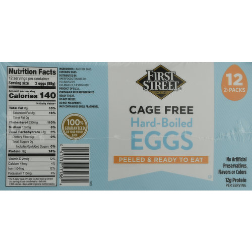 First Street Eggs, Hard-Boiled, Cage Free