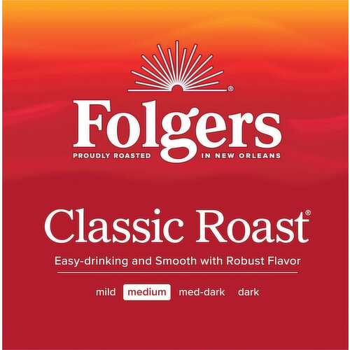 Folgers Coffee, Classic Roast, Medium, K-Cup Pods