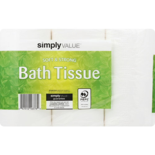 Simply Value Bathroom Tissue, Soft & Strong, Double Rolls, 2 Ply