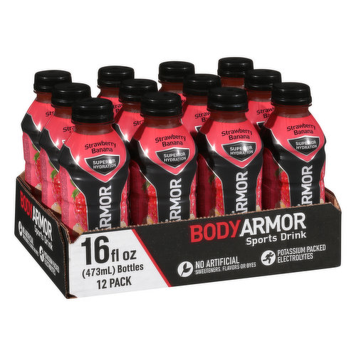 BodyArmor Sports Drink, Strawberry Banana, 12 Pack