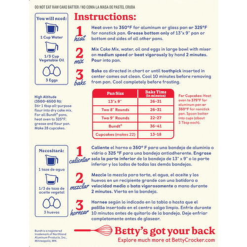 Betty Crocker Yellow Cake Mix