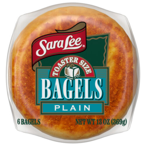 Sara Lee Plain Pre-sliced Bagels, 6 count, 13 oz