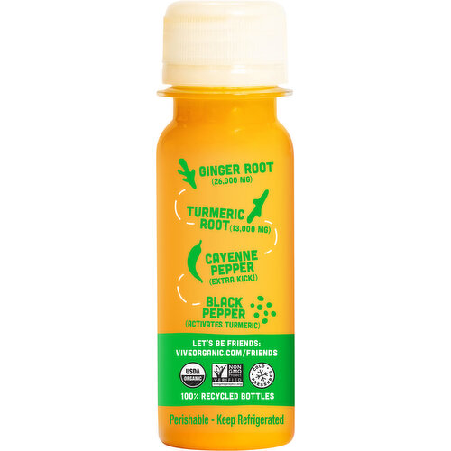 Vive Organic Wellness Shot, Cayenne, Ginger & Turmeric, Immunity Boost