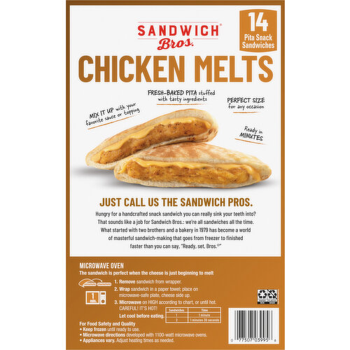 Sandwich Bros. Pita Snack Sandwiches, Chicken Melts