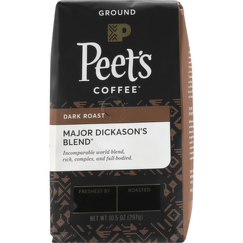 Peets Coffee Coffee, Ground, Dark Roast, Major Dickason's Blend